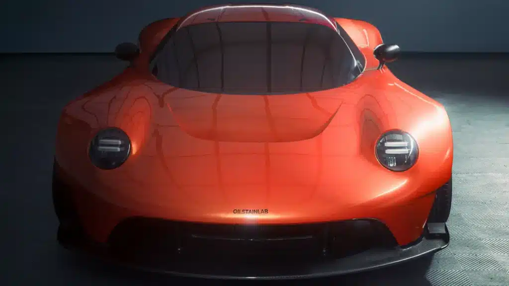 California-based Oilstainlab has shared new images of its incredible HF-11, which is inspired by Porsche and lists an impressive British hypercar as its competition