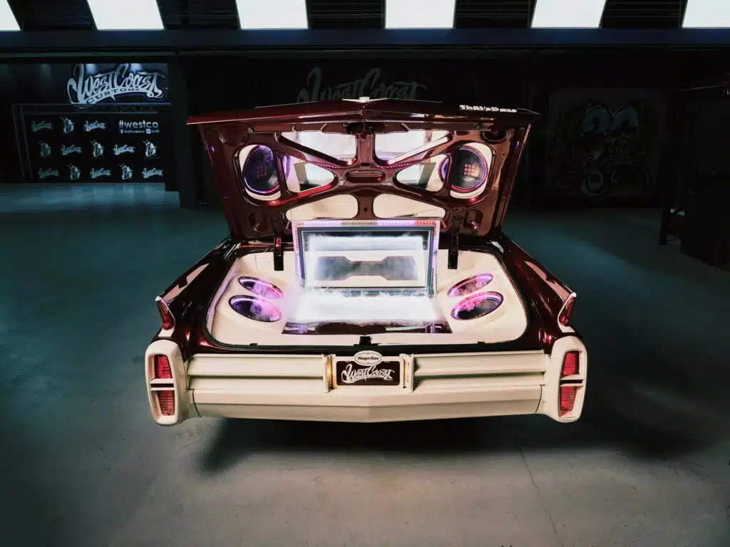 This custom Cadillac has been made into an ice cream freezer