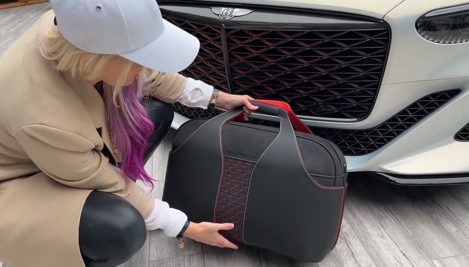 Bags match the Bentley grille