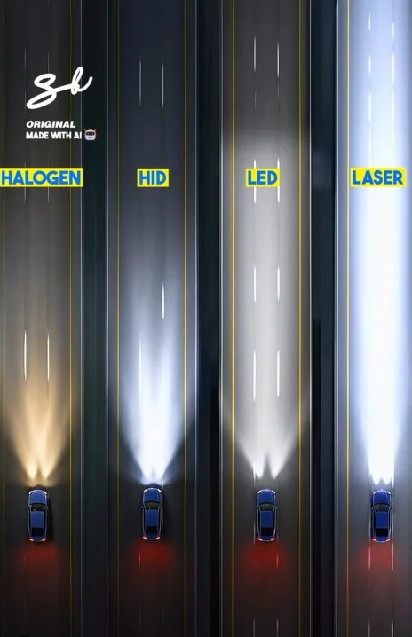 Video shows what the difference between all car headlights looks like and it shows why laser lights are so hated by drivers