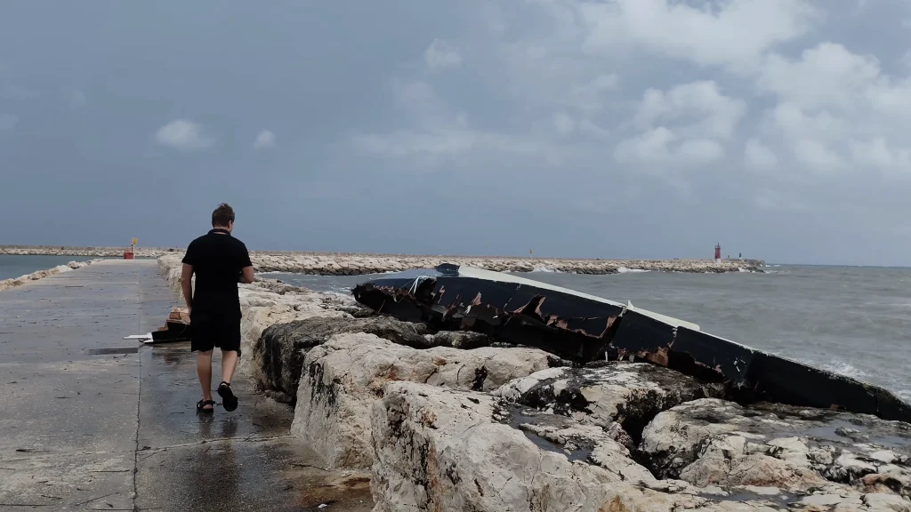 Man who built $20,724 solar-powered yacht that can run forever faces disaster as the boat capsizes after 3,728-mile journey
