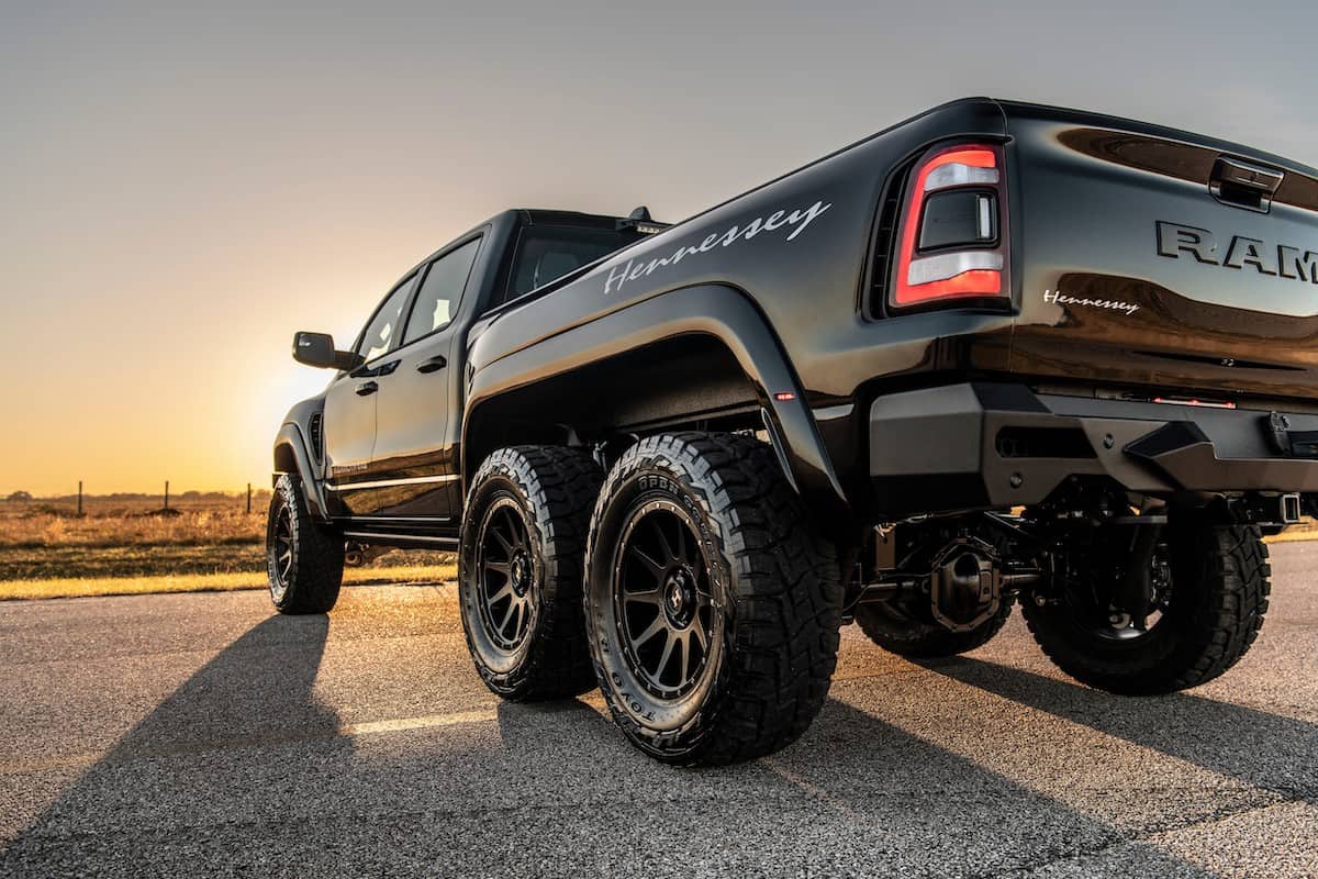 Rear wheels and differentials of the Hennessey Mammoth 6x6