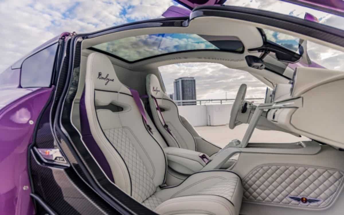 The interior of Michael Fux's electric supercar.
