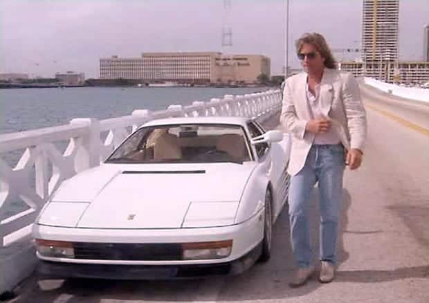 Hollywood cars - Don Johnson and his Ferrari Testarossa in Miami Vice