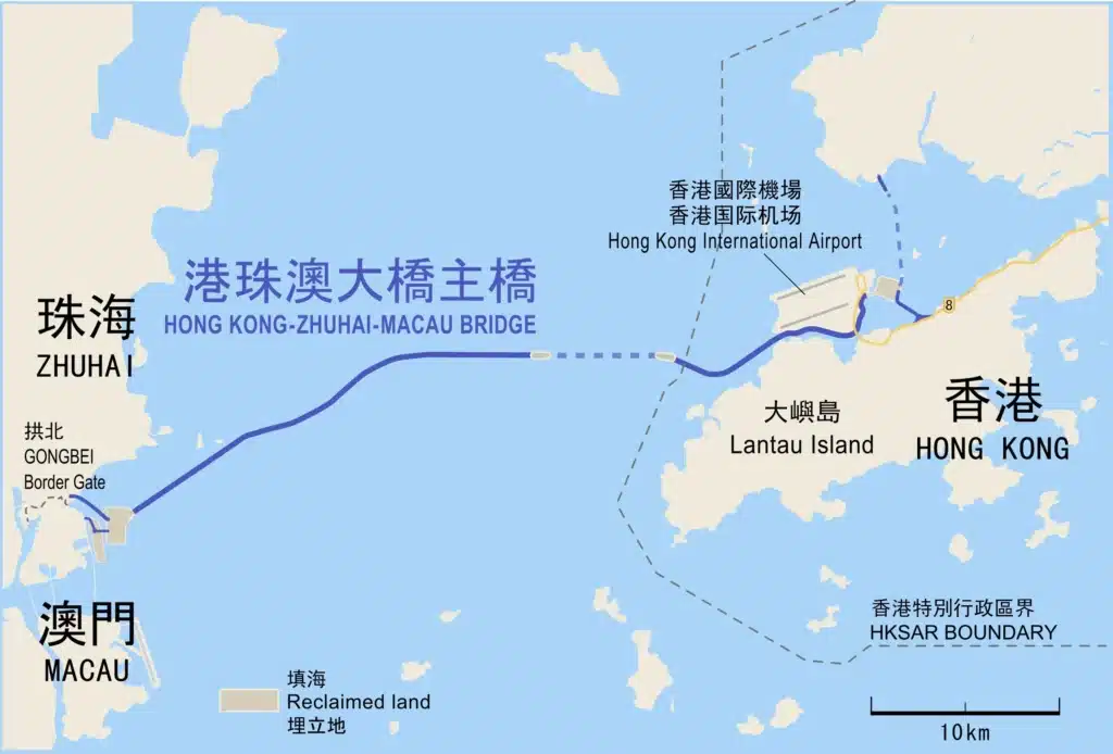 Hong Kong bridge map