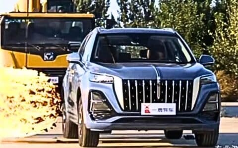 Hongqi SUV is subjected to crash test with huge fireball