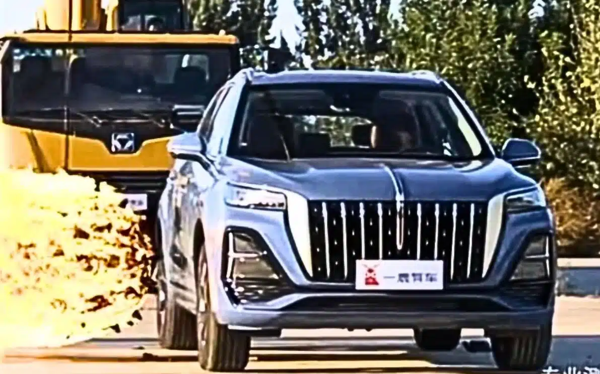 Hongqi is subjected to extreme car crash test with huge metal fireball and passes