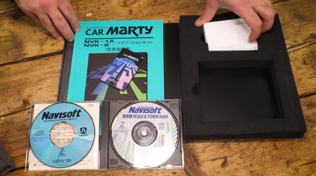 The Fujitsu console known as the Car Marty brought in-car tech to life, becoming the first GPS navigation system available to Japanese drivers in the 1990s