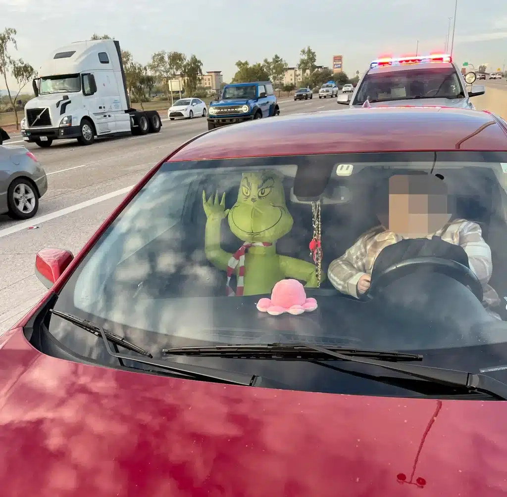 People react to Arizona man driving car with inflatable Grinch