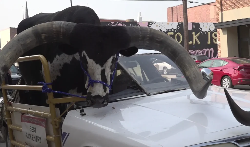 Howdy Doody bull in Ford car