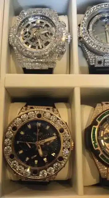 Mayweather's iced out Hublots