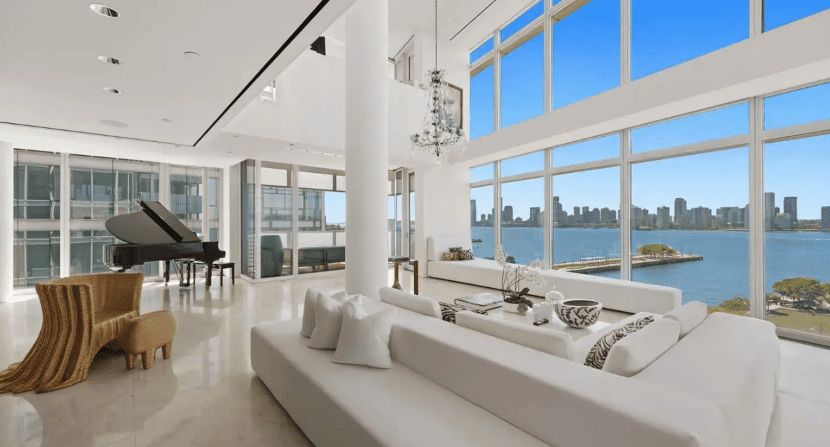 The water views from the windows of Hugh Jackman's New York apartment.