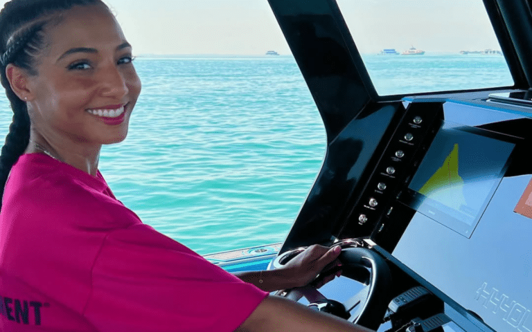 The Supercar Blondie team shows off what it is like behind the throttle of this $1M hyperboat with 1,600 horsepower in Abu Dhabi
