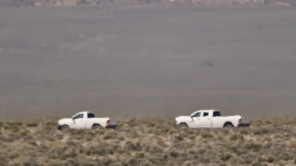 Someone bought land on the Area 51 border but when they visited it they were immediately watched by a Ford F-150 and buzzed by a pair of F-16s