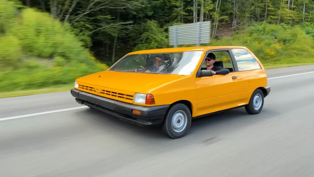 Nashville man who made world's thinnest road-legal car has now turned a tiny Ford Festiva into a bizarre 10-foot-wide highway monster