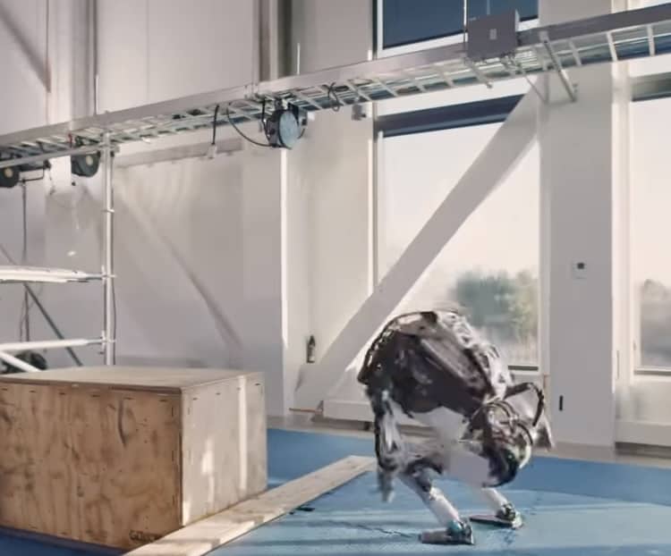 Boston Dynamics robot Atlas doing a backflip part II