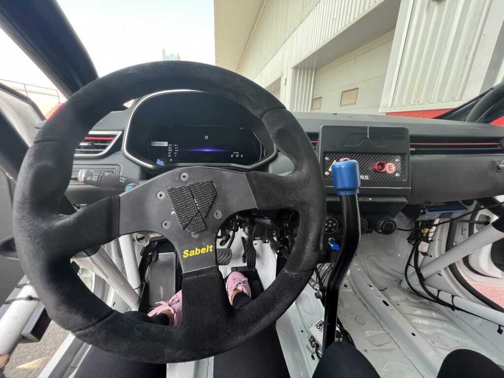 professional race car driver interior