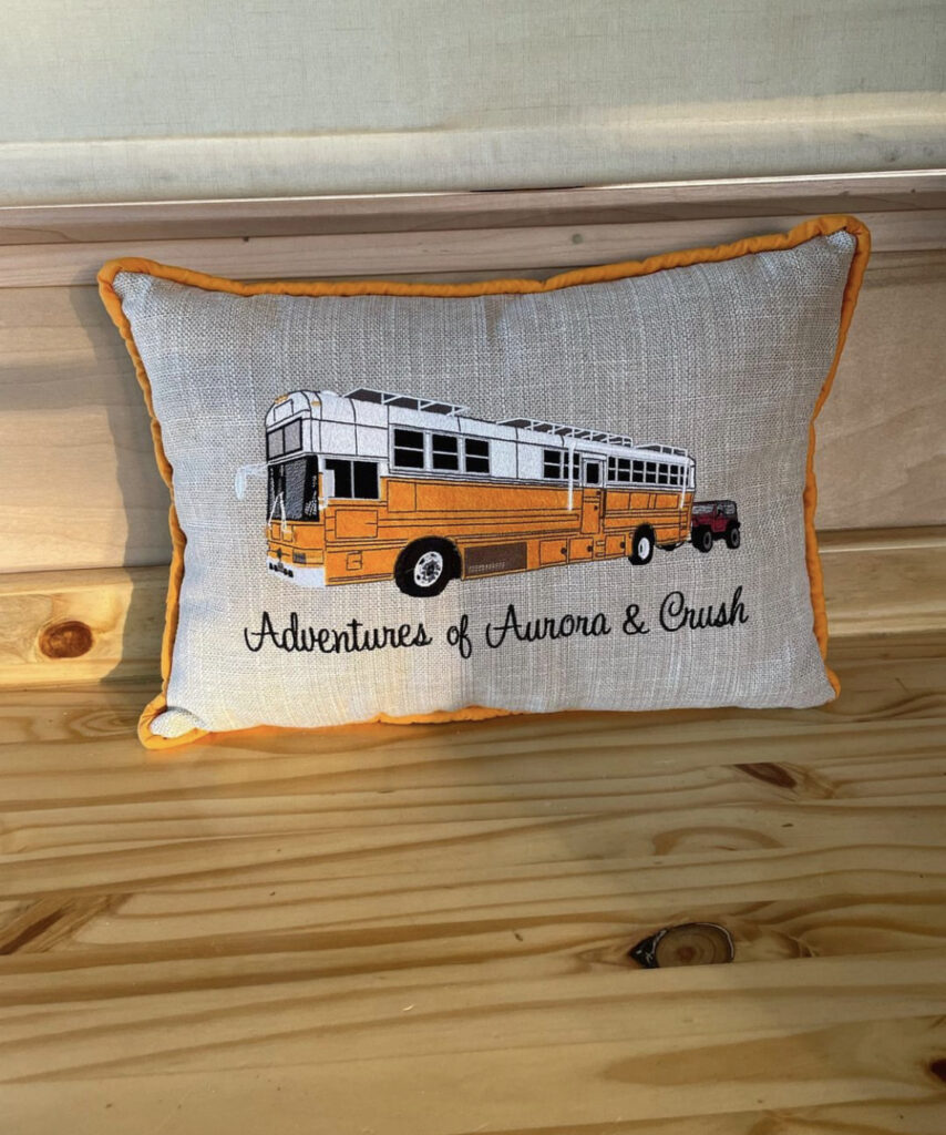 Aurora The Adventure Bus, custom made pillow