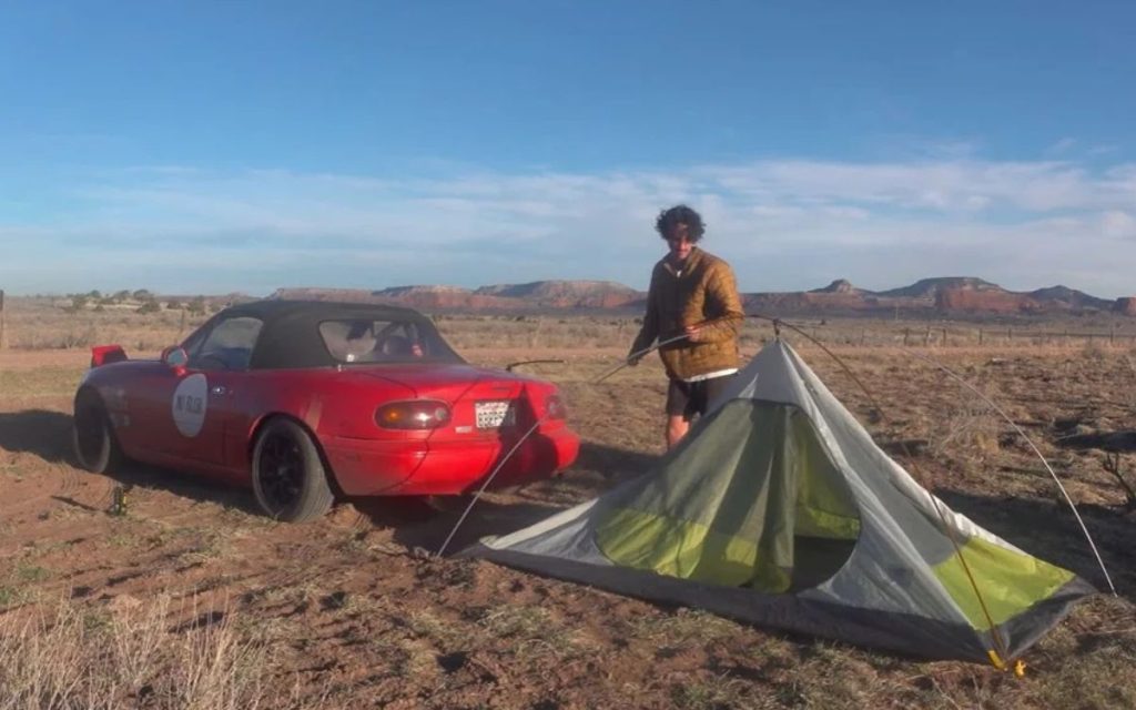 One California YouTuber explains how he turned a Mazda Miata into his permanent home while demonstrating why he prefers one of the tiniest cars for road travel