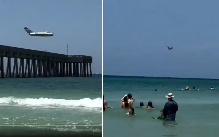 Incredible footage of MiG-17 flying over Florida beach 1