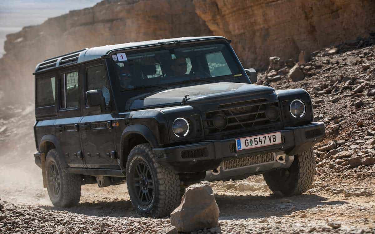 The Ineos Grenadier undergoing testing in Morocco