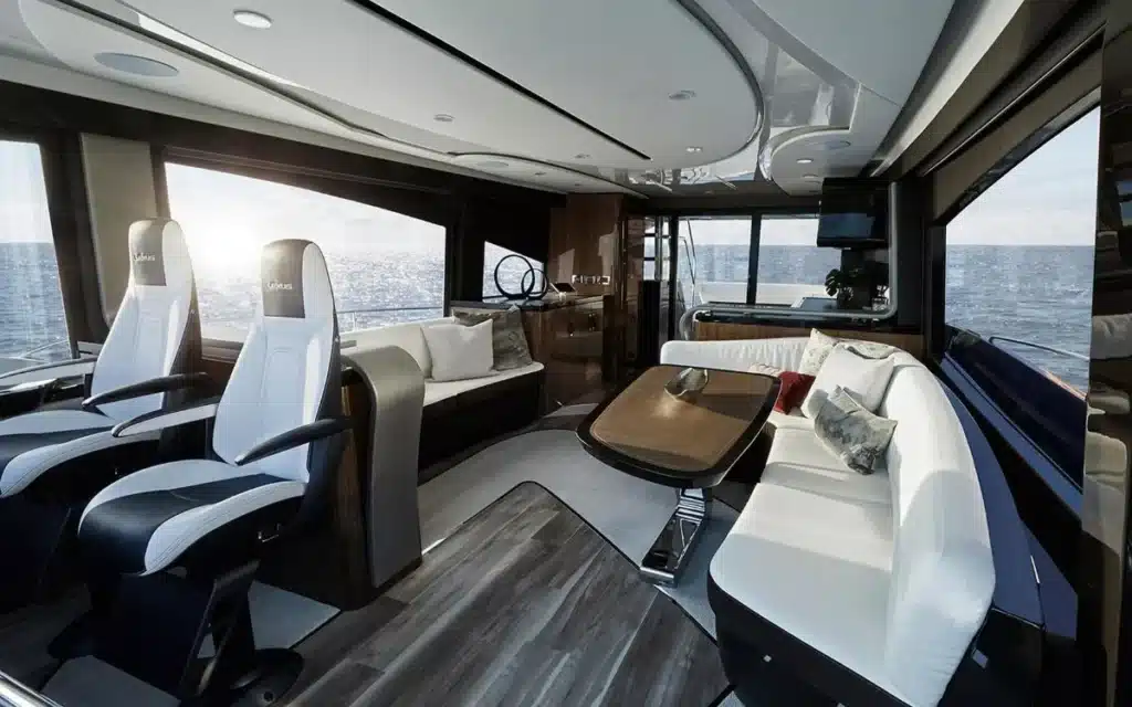 Luxurious interior of Lexus yacht