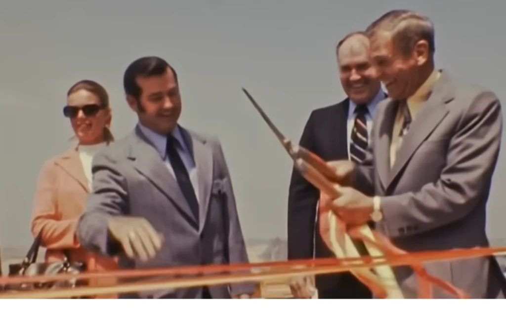 Archive footage shows moment San Diego eight lane freeway opened in 1972 shaping American travel forever
