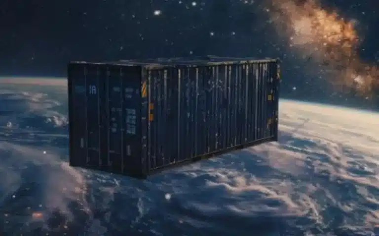 Container floating in space