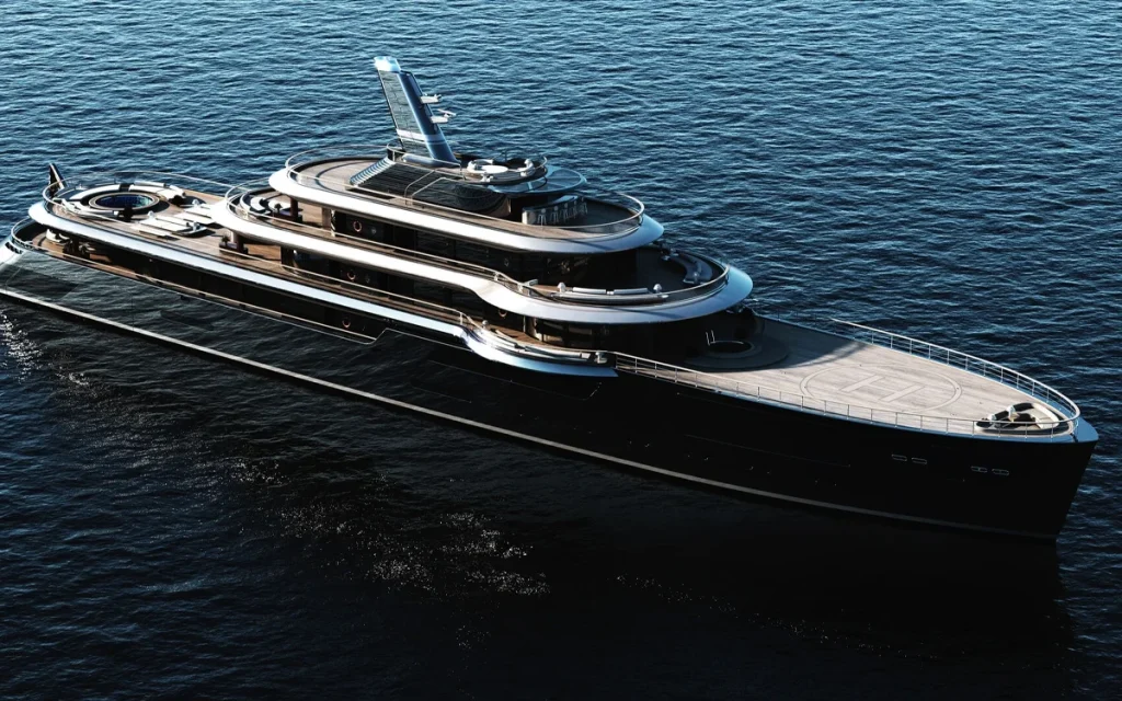 Made by famed Spanish superyacht designer Jay Aberdoni, the Ixian pays homage to the golden age of cruise liners, worth $230M