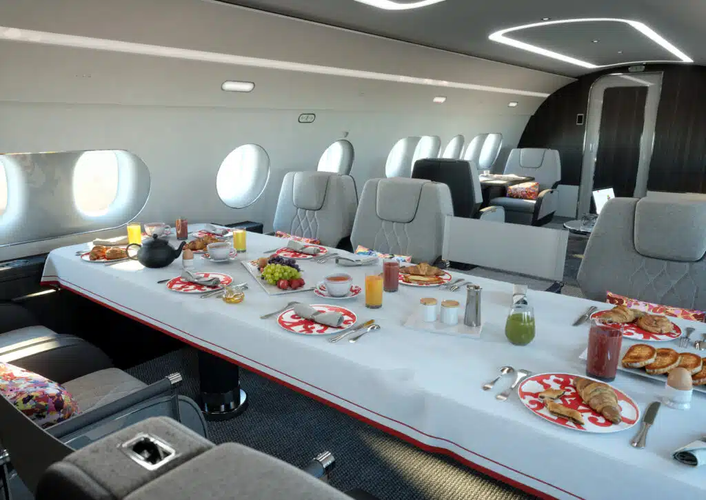 Interior of $80M Airbus private jet like luxe airborne home