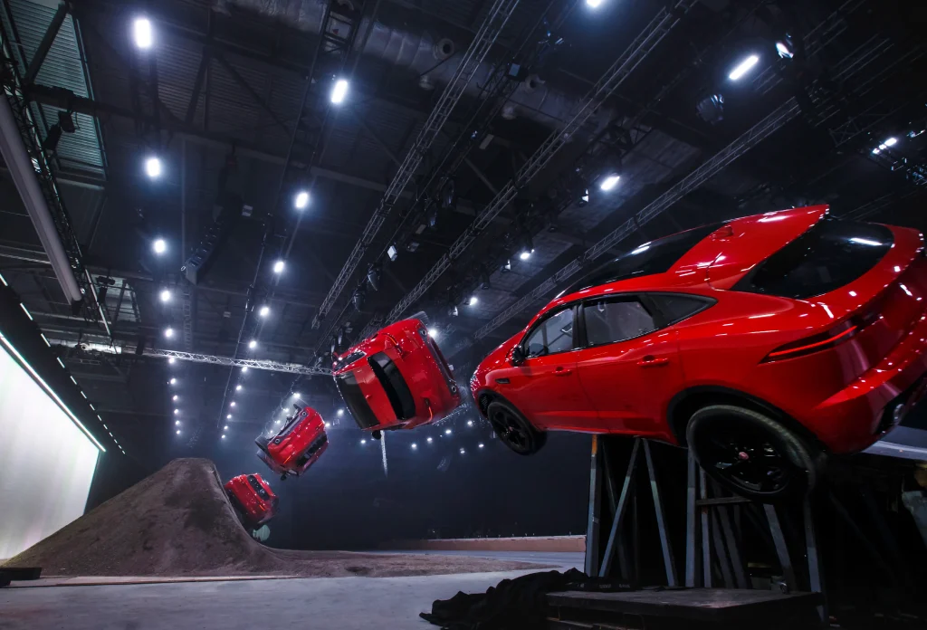 Jaguar launched its E-PACE SUV by throwing it into an incredible 270-degree barrel roll and it looks like it's broken physics