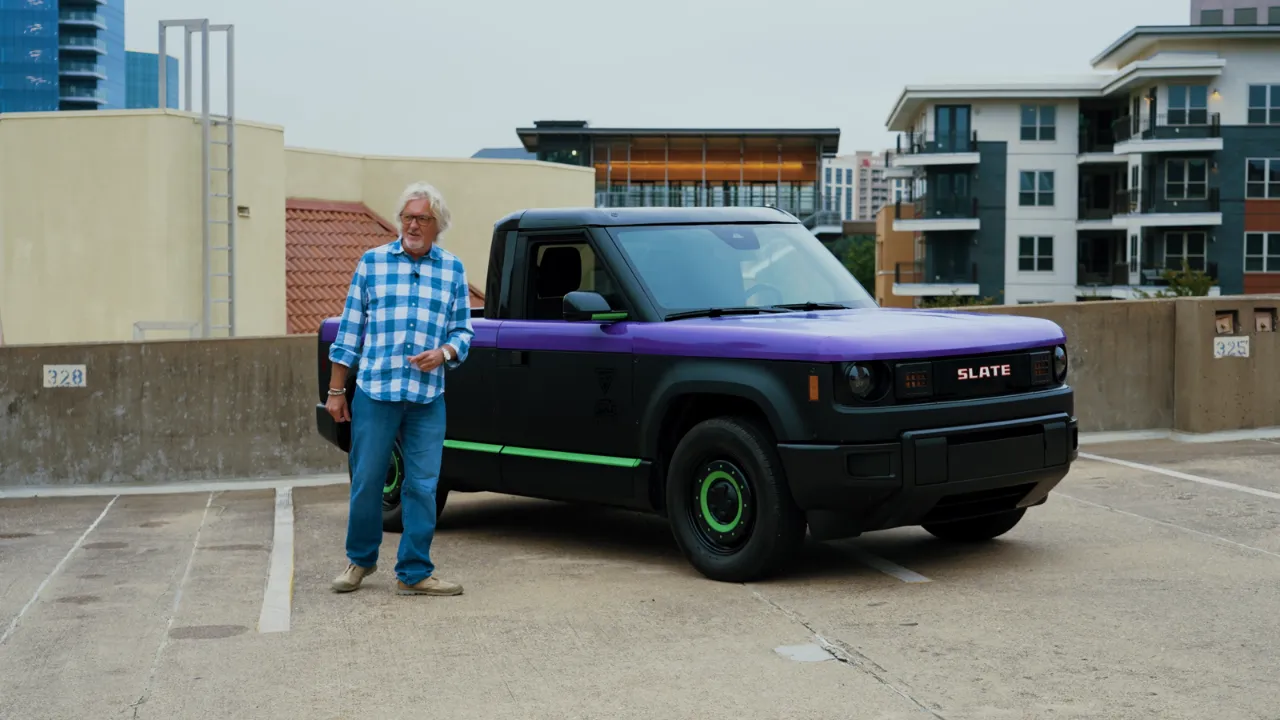 James May gets behind the wheel of America's cheapest new pickup truck and points out its best feature