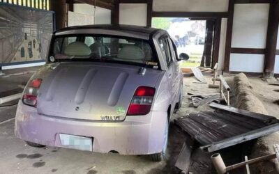Driver accidentally reverses car into Japan’s oldest-ever toilet