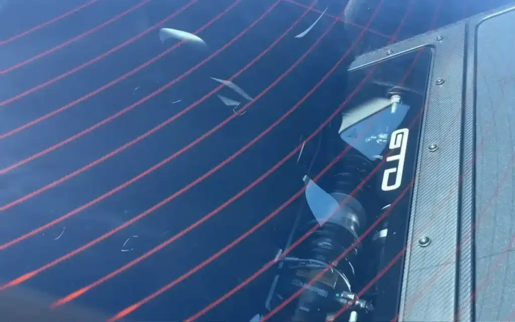 Jay Leno drew attention to an unexpected feature in his new Ford Mustang GTD as he showed off the new American sports car at a car meet