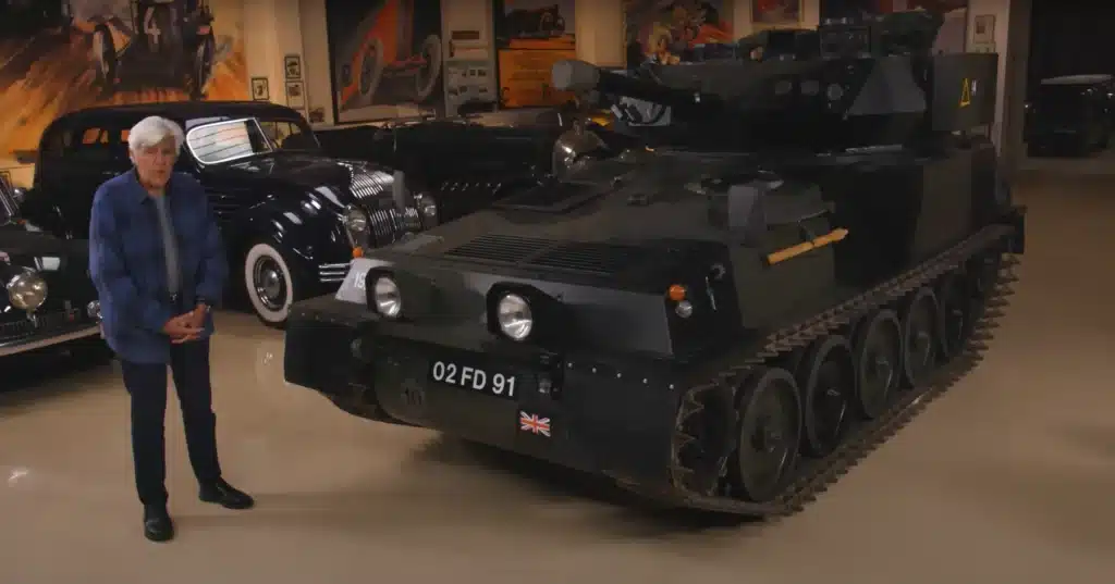 Jay Leno spotted driving world's fastest tank through public California roads shouting out to locals