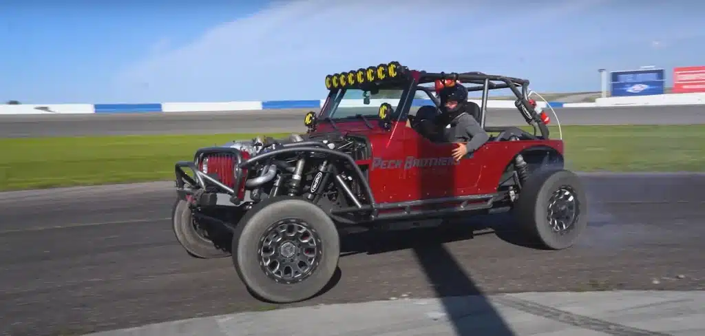 Brother surprised with news he was to compete against pro drift drivers in western USA with 1,000hp Jeep