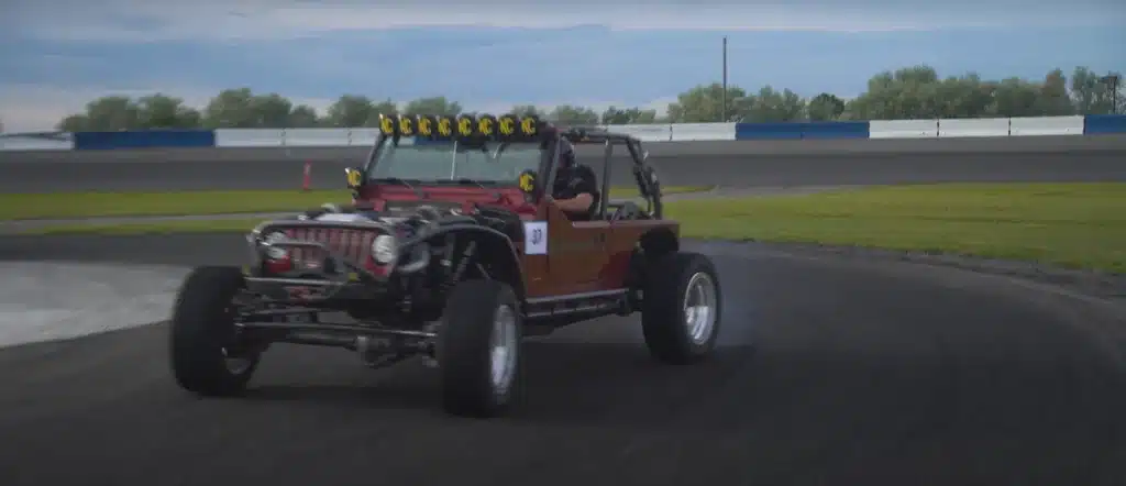 Brother surprised with news he was to compete against pro drift drivers in western USA with 1,000hp Jeep