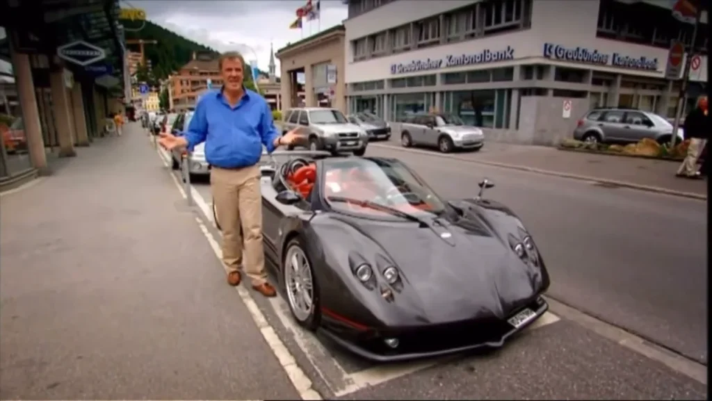 Jeremy Clarkson looked like the worlds coolest man in a $10,000,000 Pagani Zonda supercar until a passerby embarrassed him