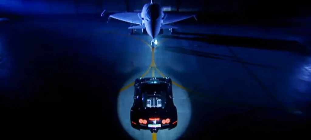 Top Gear decided to pit a Bugatti Veyron against a Typhoon fighter jet in the ultimate race