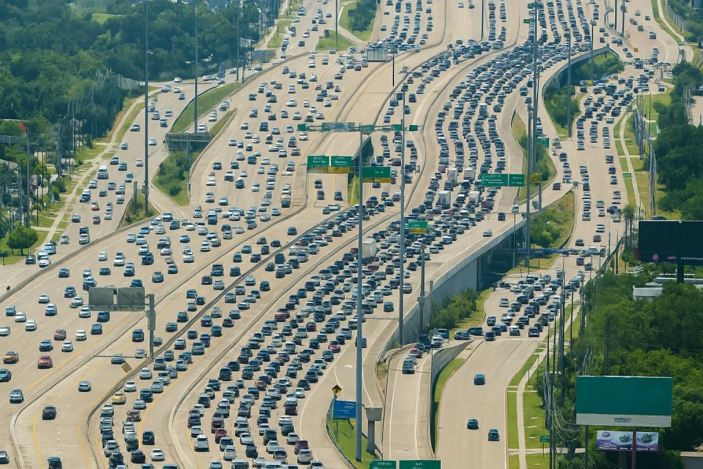 The widest highway in the world, Katy Freeway, is in Houston, Texas and has whopping 26 lanes