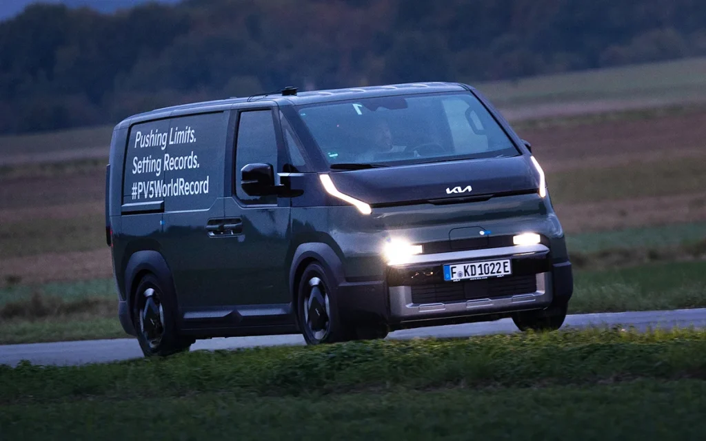The Kia PV5 has mastered the workers electric van as it sets an incredible Guinness World Record after driving a wild distance without charging at max payload