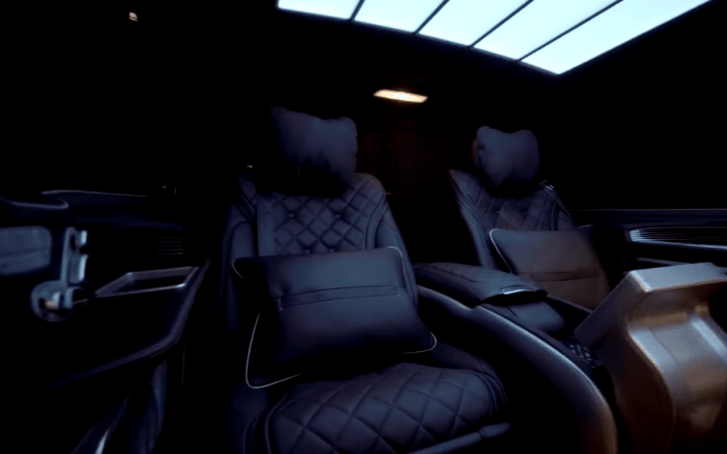 Kim Kardashian took fans inside her customized Mercedes with Maybach gear that may as well be a hotel room