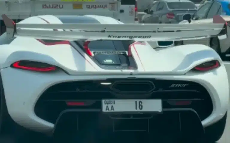 Koenigsegg Jesko spotted driving in Dubai with a license plate probably worth more than the car