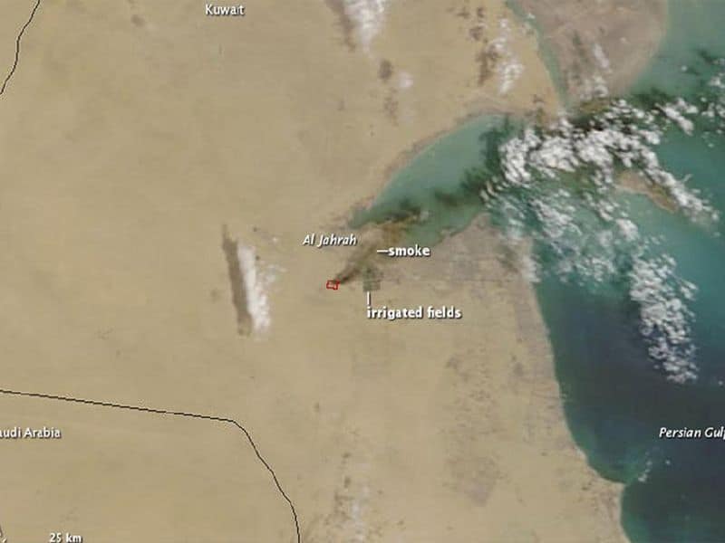 The Kuwait tyre fire was visible from space