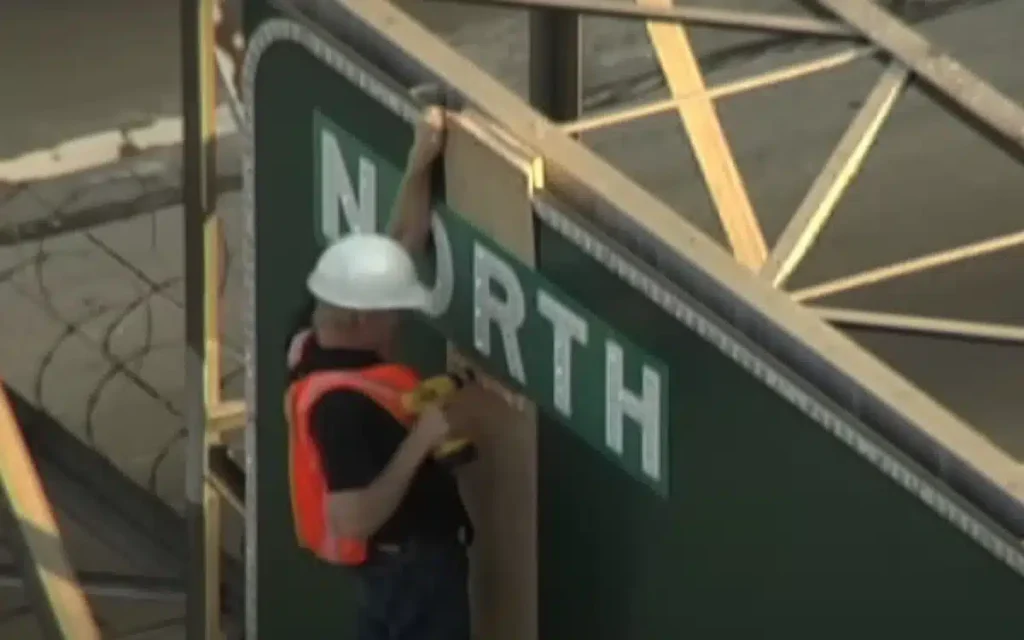 This Los Angeles artist created a sign to help confused drivers on the freeway