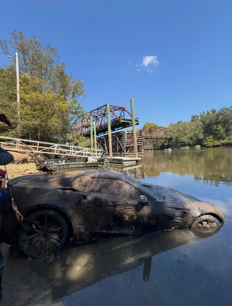 Stolen C7 Corvette Grand Sport discovered submerged in a Georgia river five years after disappearing and its condition has people surprised