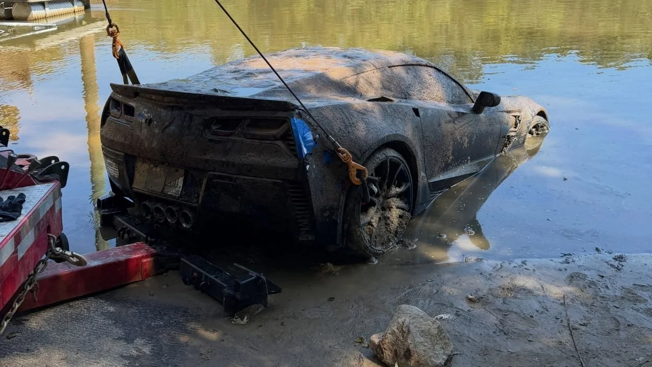 Stolen C7 Corvette Grand Sport discovered submerged in a Georgia river five years after disappearing and its condition has people surprised