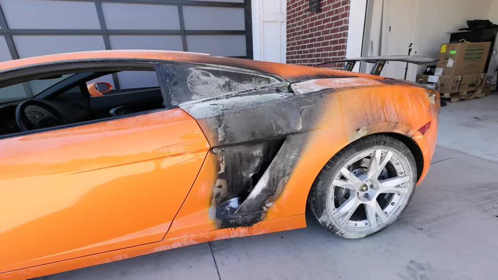 Utah man shares the wild reason his Lamborghini Gallardo caught on fire as he begins rebuild after it was declared a 'total loss'