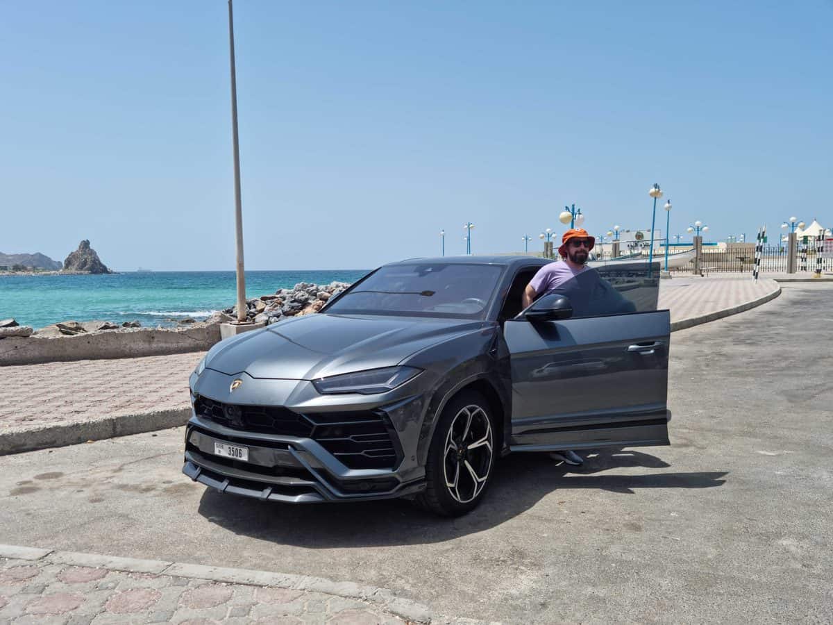 Supercar Blondie's Brandon Livesay gets out of the Urus.