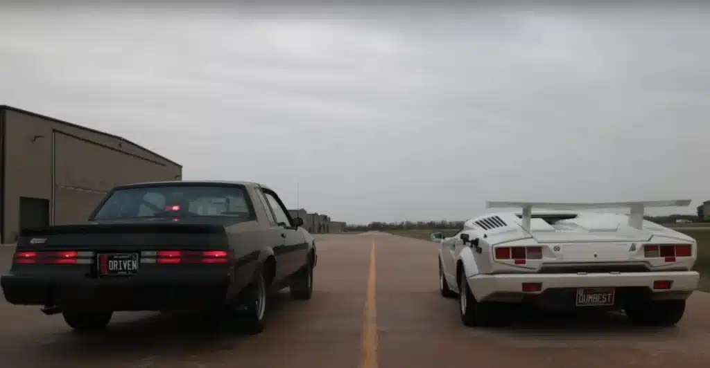 Lamborghini Countach Buick Grand National drag race USA